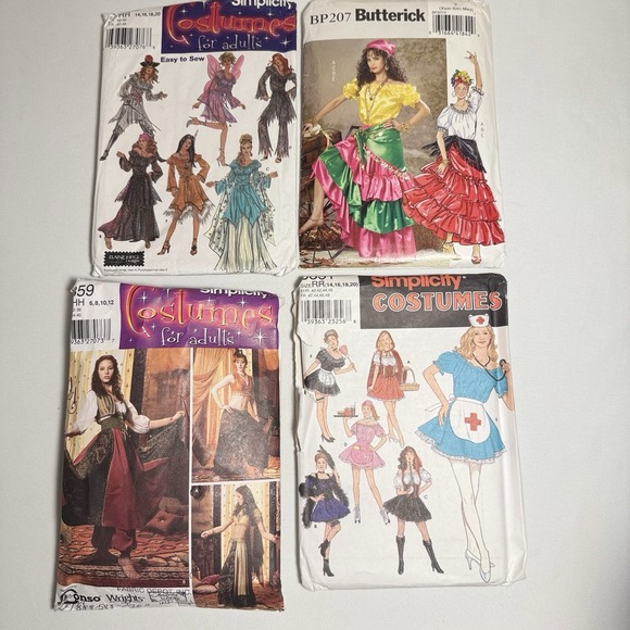 Simplicity Other - Vintage Costume Sewing Patterns Lot of 4 Various Costumes & Sizes Halloween